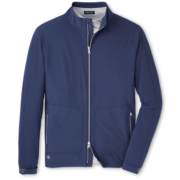 Peter Millar Navy Blue Contour Jacket MF24XZ09 Full-Zip Golf Crown Crafted - Picture 1 of 5